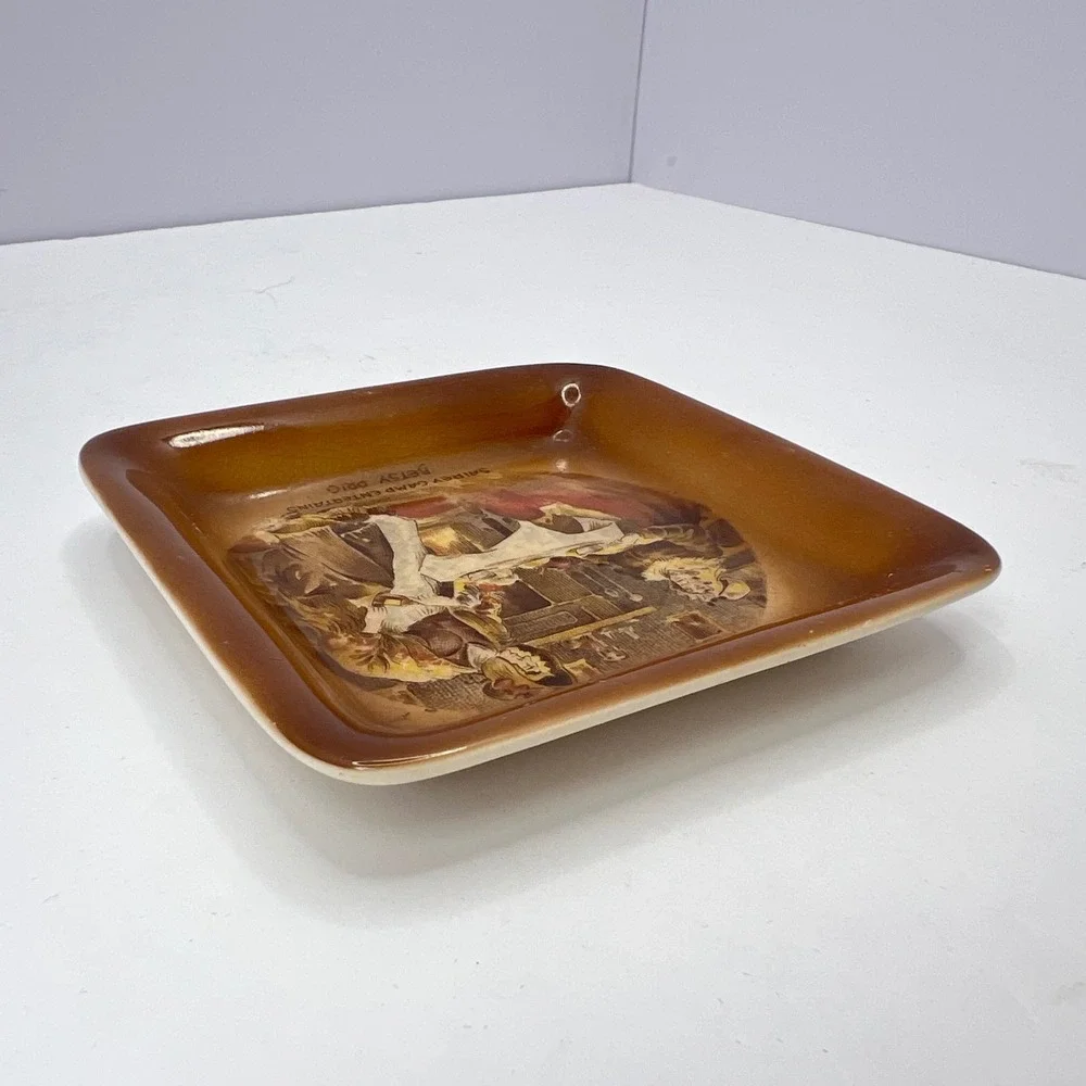 Sandland Trinket Dish Charles Dickens Sairey Gamp Betsy Prig Staffordshire Vtg
